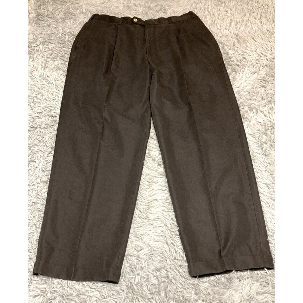 Cubavera Mens Dress Pants 36X30 Pleated Front Formal Straight Fit Black Trousers